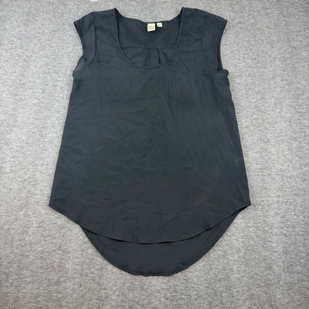 14th & Union Blouse Women‎ XS Black Sleeveless High Low Scoop Neck Top